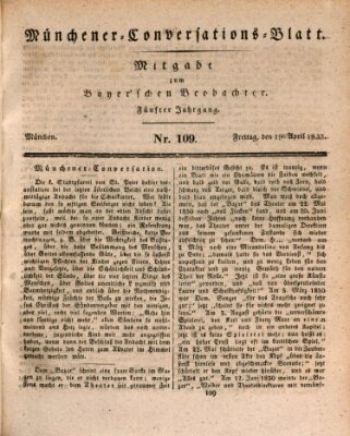 Münchener Conversations-Blatt (Bayer'scher Beobachter) Freitag 19. April 1833