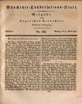 Münchener Conversations-Blatt (Bayer'scher Beobachter) Montag 22. April 1833