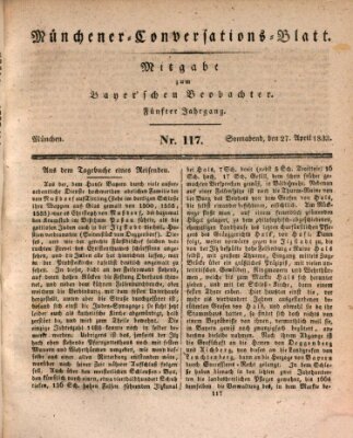 Münchener Conversations-Blatt (Bayer'scher Beobachter) Samstag 27. April 1833