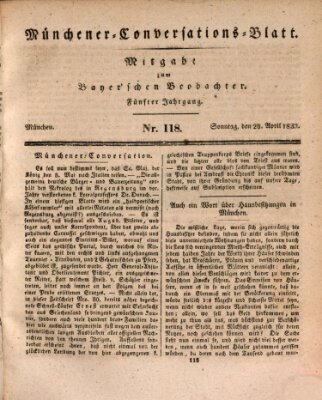 Münchener Conversations-Blatt (Bayer'scher Beobachter) Sonntag 28. April 1833