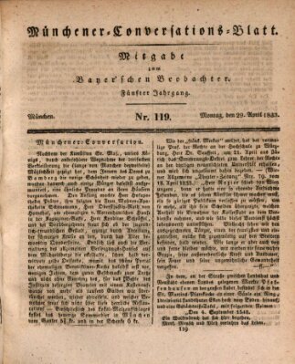 Münchener Conversations-Blatt (Bayer'scher Beobachter) Montag 29. April 1833