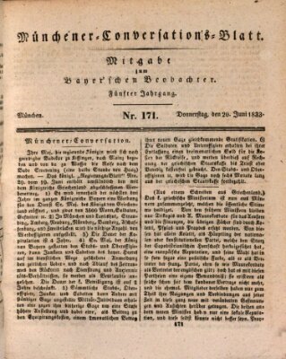 Münchener Conversations-Blatt (Bayer'scher Beobachter) Donnerstag 20. Juni 1833