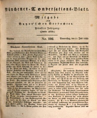 Münchener Conversations-Blatt (Bayer'scher Beobachter) Donnerstag 11. Juli 1833