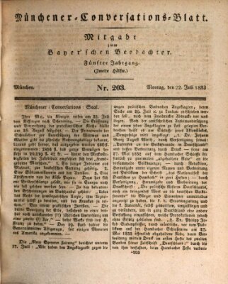 Münchener Conversations-Blatt (Bayer'scher Beobachter) Montag 22. Juli 1833