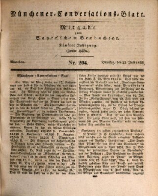 Münchener Conversations-Blatt (Bayer'scher Beobachter) Dienstag 23. Juli 1833