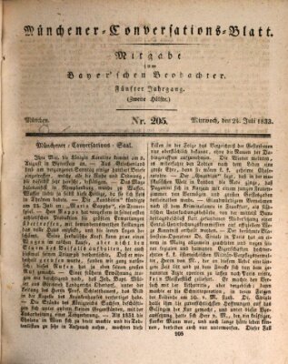 Münchener Conversations-Blatt (Bayer'scher Beobachter) Mittwoch 24. Juli 1833