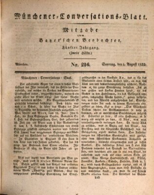 Münchener Conversations-Blatt (Bayer'scher Beobachter) Sonntag 4. August 1833