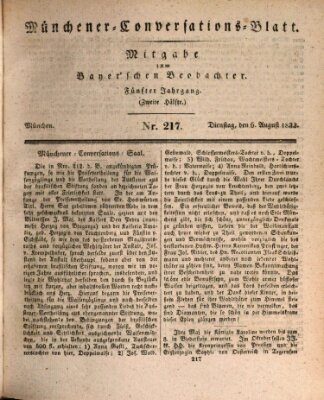 Münchener Conversations-Blatt (Bayer'scher Beobachter) Dienstag 6. August 1833