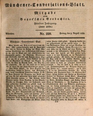 Münchener Conversations-Blatt (Bayer'scher Beobachter) Freitag 9. August 1833