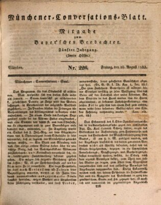 Münchener Conversations-Blatt (Bayer'scher Beobachter) Freitag 16. August 1833