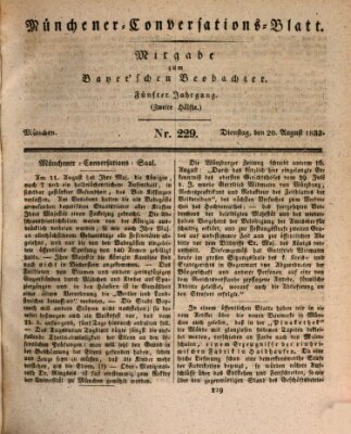 Münchener Conversations-Blatt (Bayer'scher Beobachter) Dienstag 20. August 1833