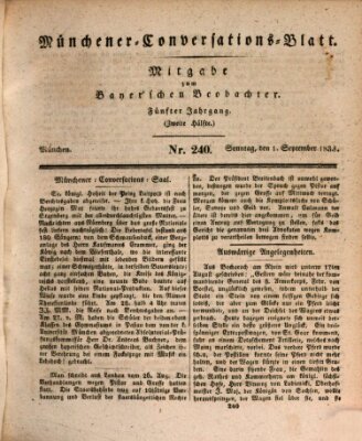 Münchener Conversations-Blatt (Bayer'scher Beobachter) Sonntag 1. September 1833