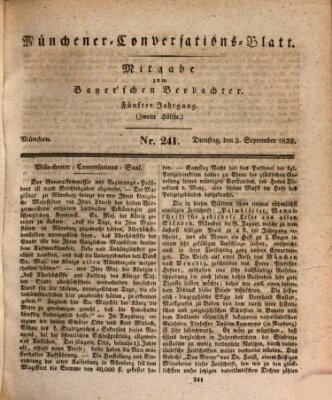 Münchener Conversations-Blatt (Bayer'scher Beobachter) Dienstag 3. September 1833