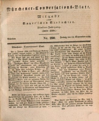 Münchener Conversations-Blatt (Bayer'scher Beobachter) Freitag 13. September 1833