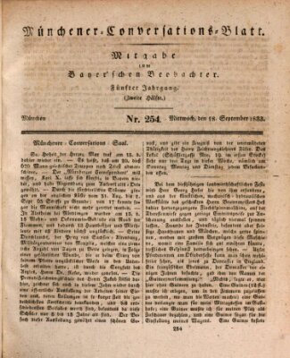 Münchener Conversations-Blatt (Bayer'scher Beobachter) Mittwoch 18. September 1833