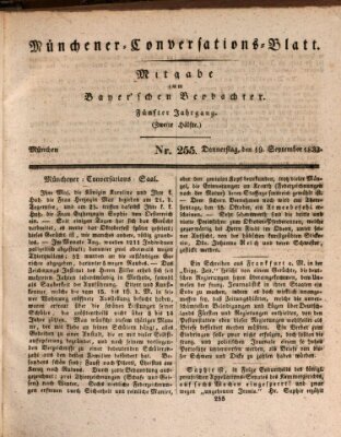 Münchener Conversations-Blatt (Bayer'scher Beobachter) Donnerstag 19. September 1833