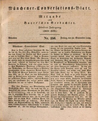 Münchener Conversations-Blatt (Bayer'scher Beobachter) Freitag 20. September 1833