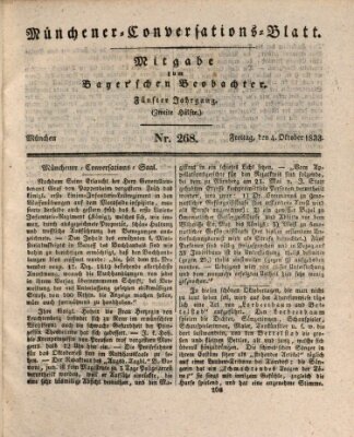 Münchener Conversations-Blatt (Bayer'scher Beobachter) Freitag 4. Oktober 1833