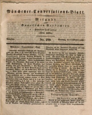 Münchener Conversations-Blatt (Bayer'scher Beobachter) Sonntag 6. Oktober 1833