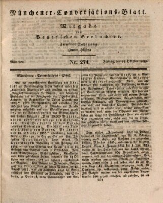 Münchener Conversations-Blatt (Bayer'scher Beobachter) Freitag 11. Oktober 1833