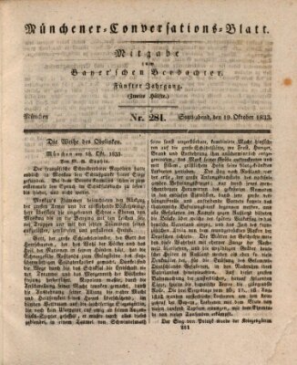 Münchener Conversations-Blatt (Bayer'scher Beobachter) Samstag 19. Oktober 1833