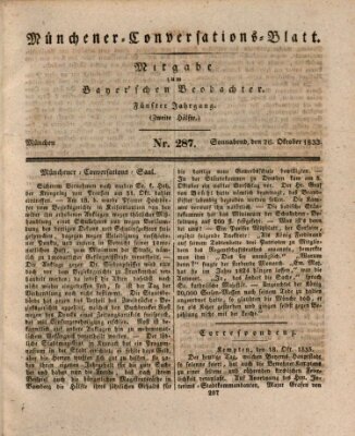 Münchener Conversations-Blatt (Bayer'scher Beobachter) Samstag 26. Oktober 1833