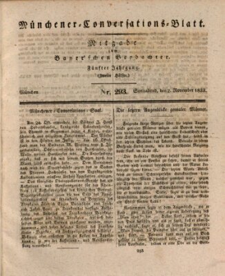 Münchener Conversations-Blatt (Bayer'scher Beobachter) Samstag 2. November 1833