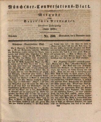 Münchener Conversations-Blatt (Bayer'scher Beobachter) Samstag 9. November 1833