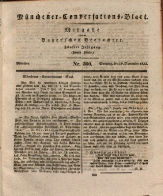 Münchener Conversations-Blatt (Bayer'scher Beobachter) Sonntag 10. November 1833