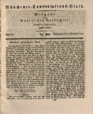 Münchener Conversations-Blatt (Bayer'scher Beobachter) Samstag 16. November 1833