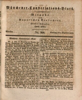 Münchener Conversations-Blatt (Bayer'scher Beobachter) Sonntag 1. Dezember 1833