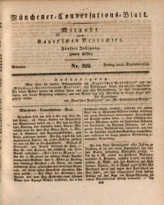 Münchener Conversations-Blatt (Bayer'scher Beobachter) Freitag 6. Dezember 1833