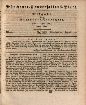 Münchener Conversations-Blatt (Bayer'scher Beobachter) Samstag 7. Dezember 1833