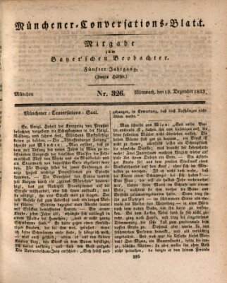 Münchener Conversations-Blatt (Bayer'scher Beobachter) Mittwoch 11. Dezember 1833