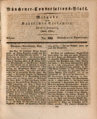 Münchener Conversations-Blatt (Bayer'scher Beobachter) Mittwoch 18. Dezember 1833