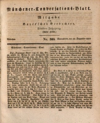 Münchener Conversations-Blatt (Bayer'scher Beobachter) Samstag 21. Dezember 1833