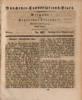 Münchener Conversations-Blatt (Bayer'scher Beobachter) Dienstag 24. Dezember 1833