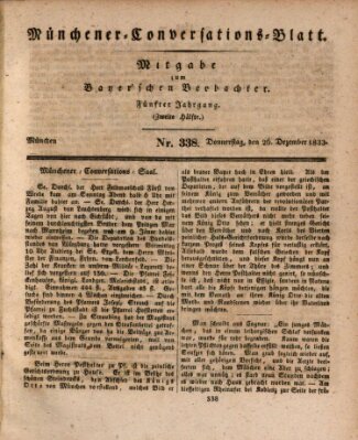 Münchener Conversations-Blatt (Bayer'scher Beobachter) Donnerstag 26. Dezember 1833