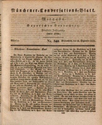 Münchener Conversations-Blatt (Bayer'scher Beobachter) Samstag 28. Dezember 1833