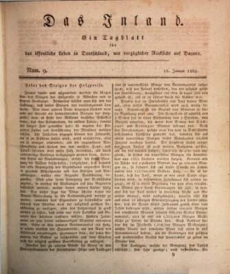 Das Inland (Deutsche Tribüne) Donnerstag 15. Januar 1829