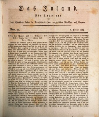 Das Inland (Deutsche Tribüne) Samstag 7. Februar 1829