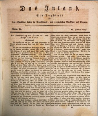 Das Inland (Deutsche Tribüne) Donnerstag 12. Februar 1829