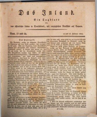 Das Inland (Deutsche Tribüne) Sonntag 15. Februar 1829