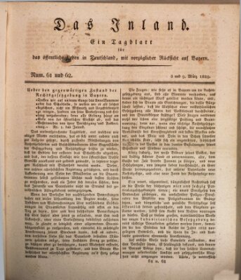 Das Inland (Deutsche Tribüne) Sonntag 8. März 1829