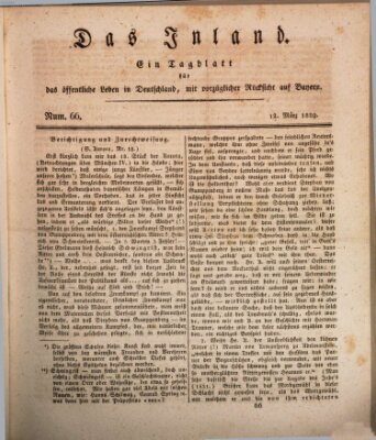 Das Inland (Deutsche Tribüne) Donnerstag 12. März 1829