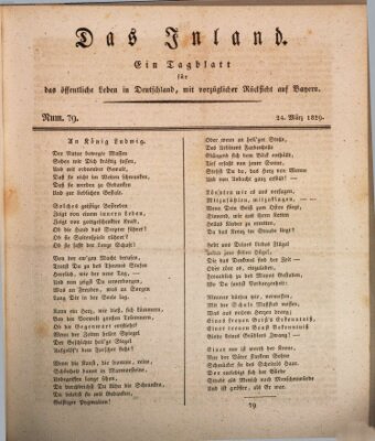 Das Inland (Deutsche Tribüne) Dienstag 24. März 1829