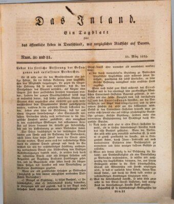 Das Inland (Deutsche Tribüne) Mittwoch 25. März 1829