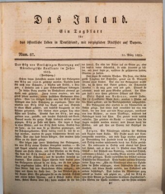 Das Inland (Deutsche Tribüne) Dienstag 31. März 1829