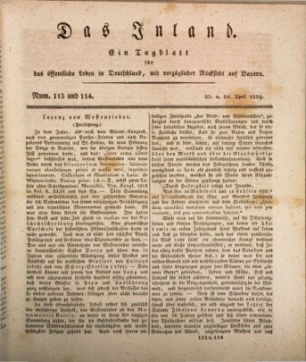 Das Inland (Deutsche Tribüne) Freitag 24. April 1829