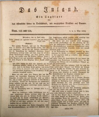 Das Inland (Deutsche Tribüne) Montag 4. Mai 1829